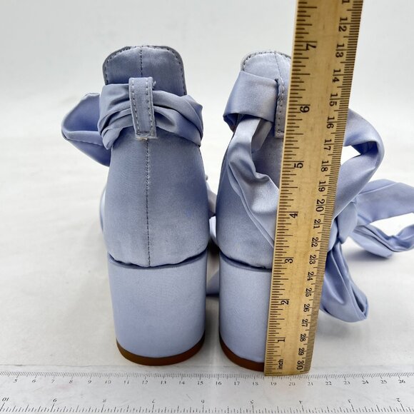 FSJ Women Platform Chunky Block High Heel Sandals Peep Toe Ankle Strap  Blue - Picture 4 of 6